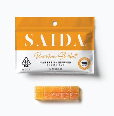 Rainbow Sherbet Gummy Bar - 100 mg
