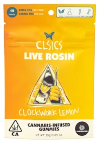 CLOCKWORK LEMON LIVE ROSIN GUMMIES
