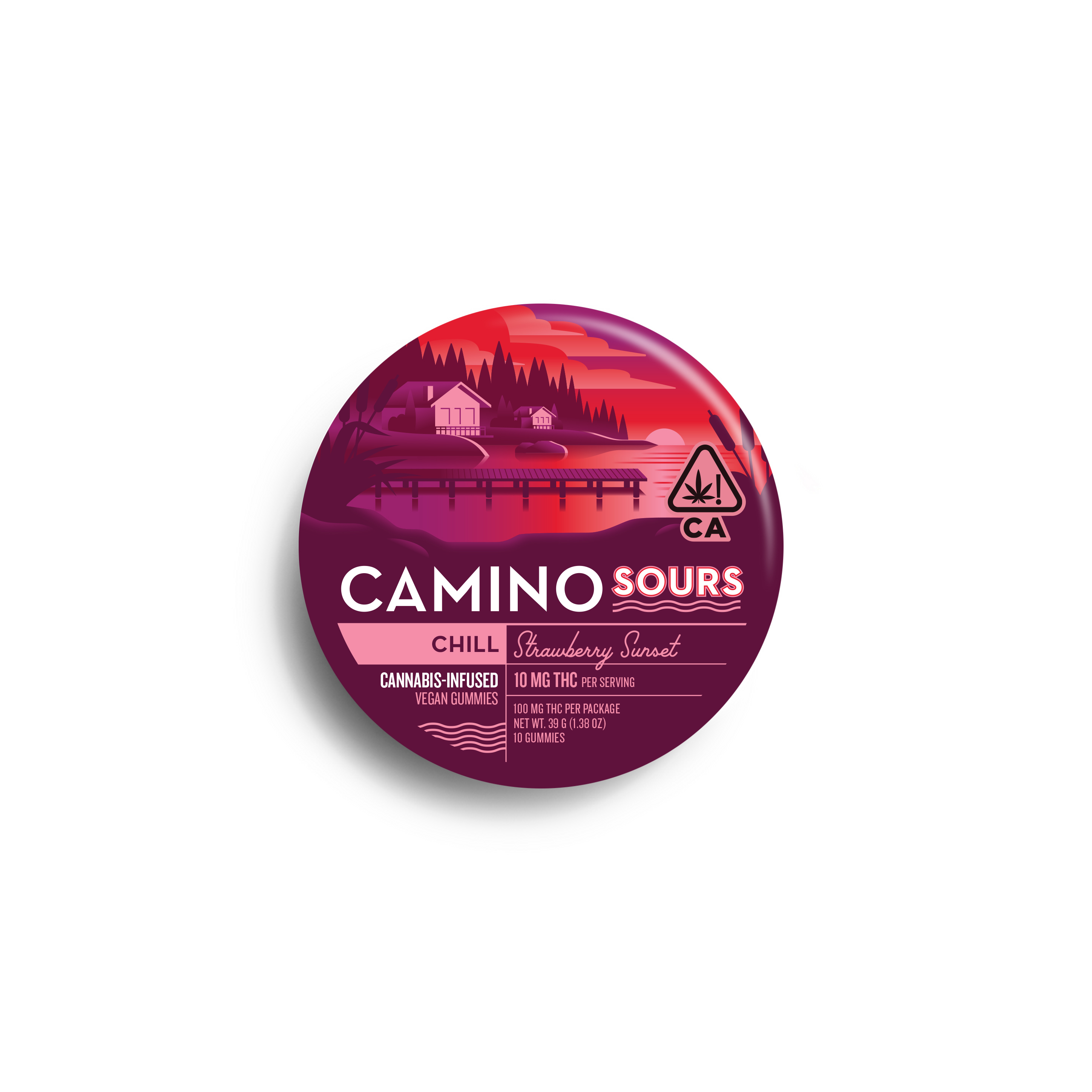 CAMINO SOURS STRAWBERRY SUNSET CHILL 10 PACK VEGAN GUMMIES