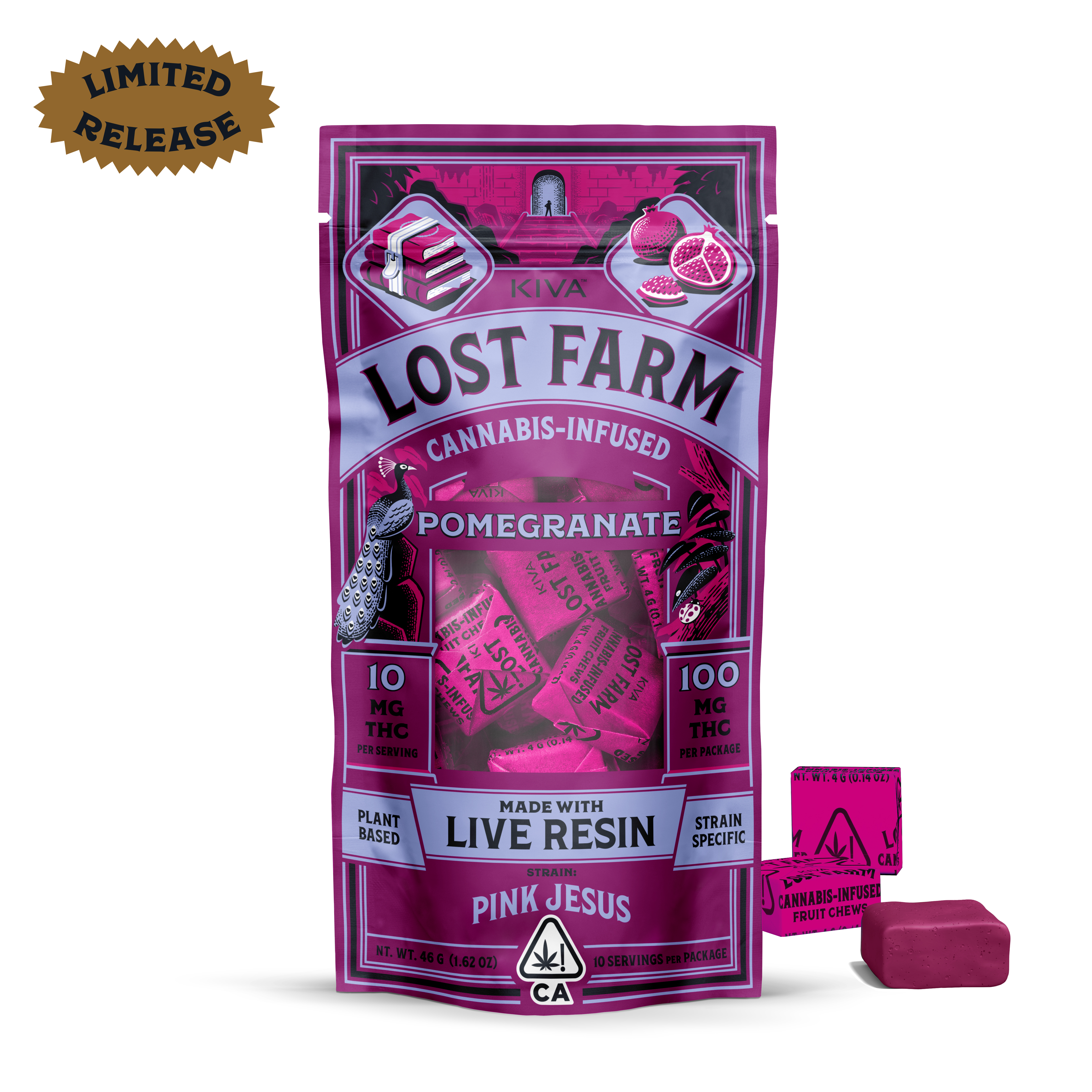 Kiva - STRAWBERRY PINK JESUS 10 PACK LOST FARM CHEWS