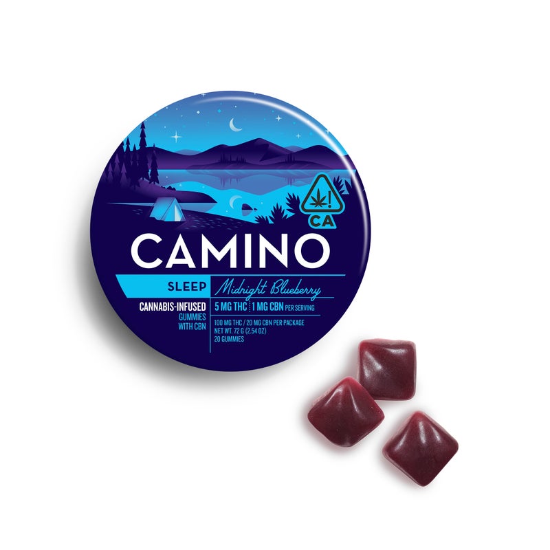 Kiva - CAMINO MIDNIGHT BLUEBERRY CBN 20 PACK GUMMIES