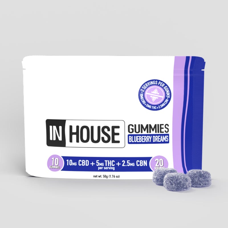 Blueberry Dreams 1:2:4 CBN:THC:CBD | 10 Pack Gummies