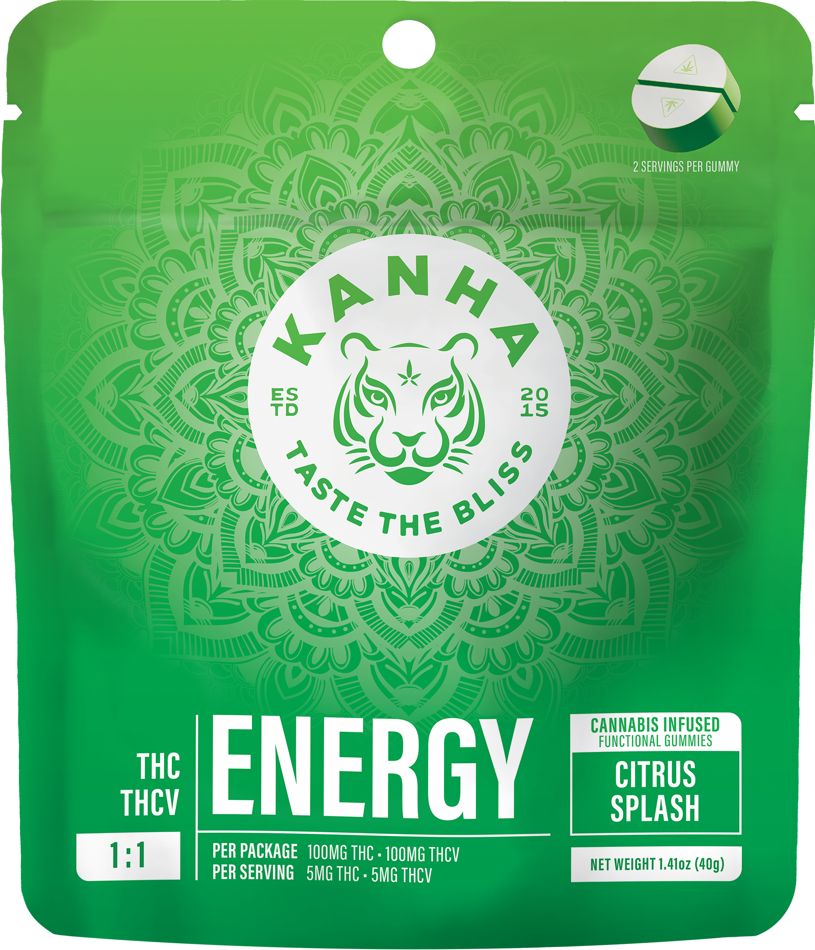 Fx | Energy Citrus Splash 1:1 THC:THCV | Nano FX Gummies 10 Pack