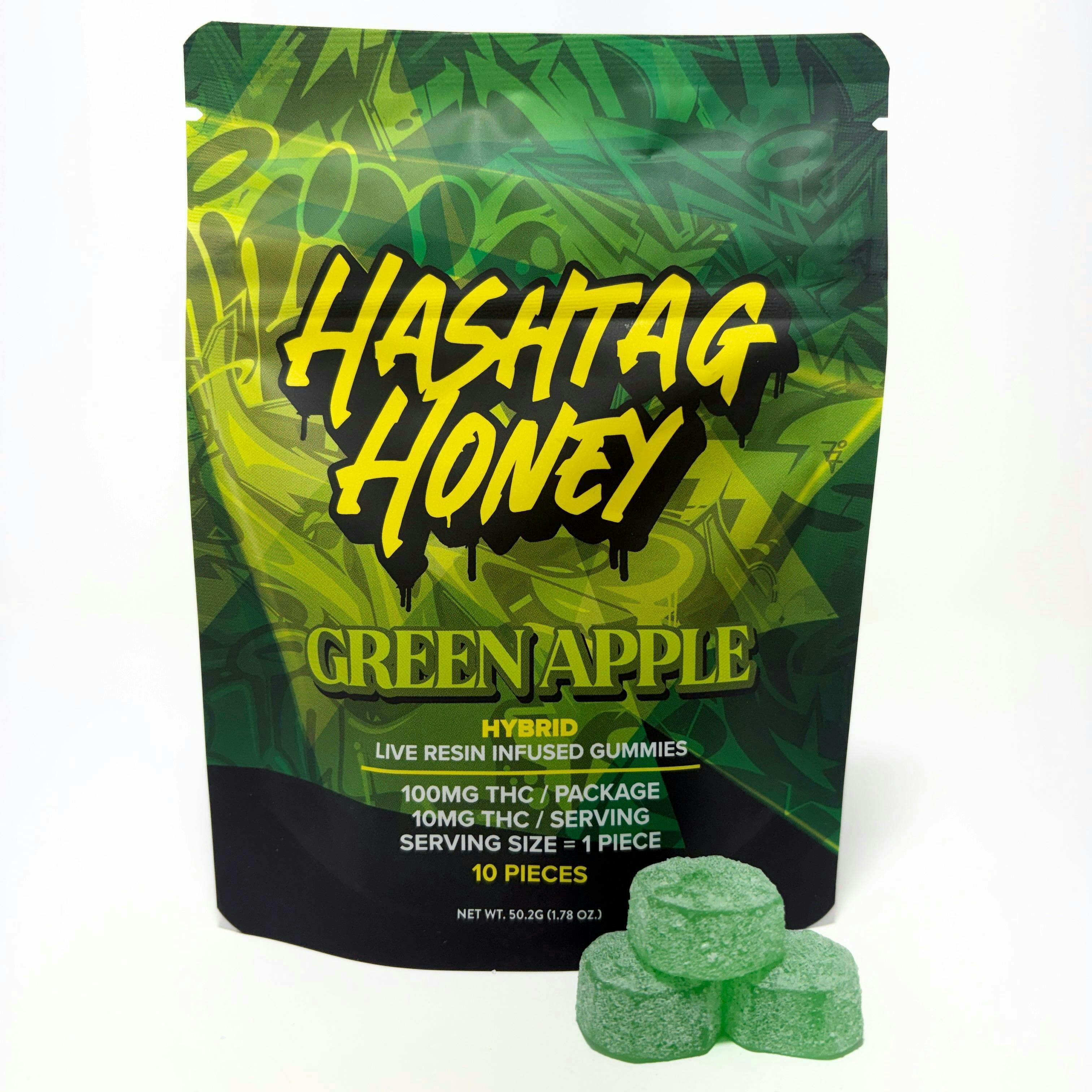 Hashtag Honey | Green Apple | 100mg | Gummy - 100 mg