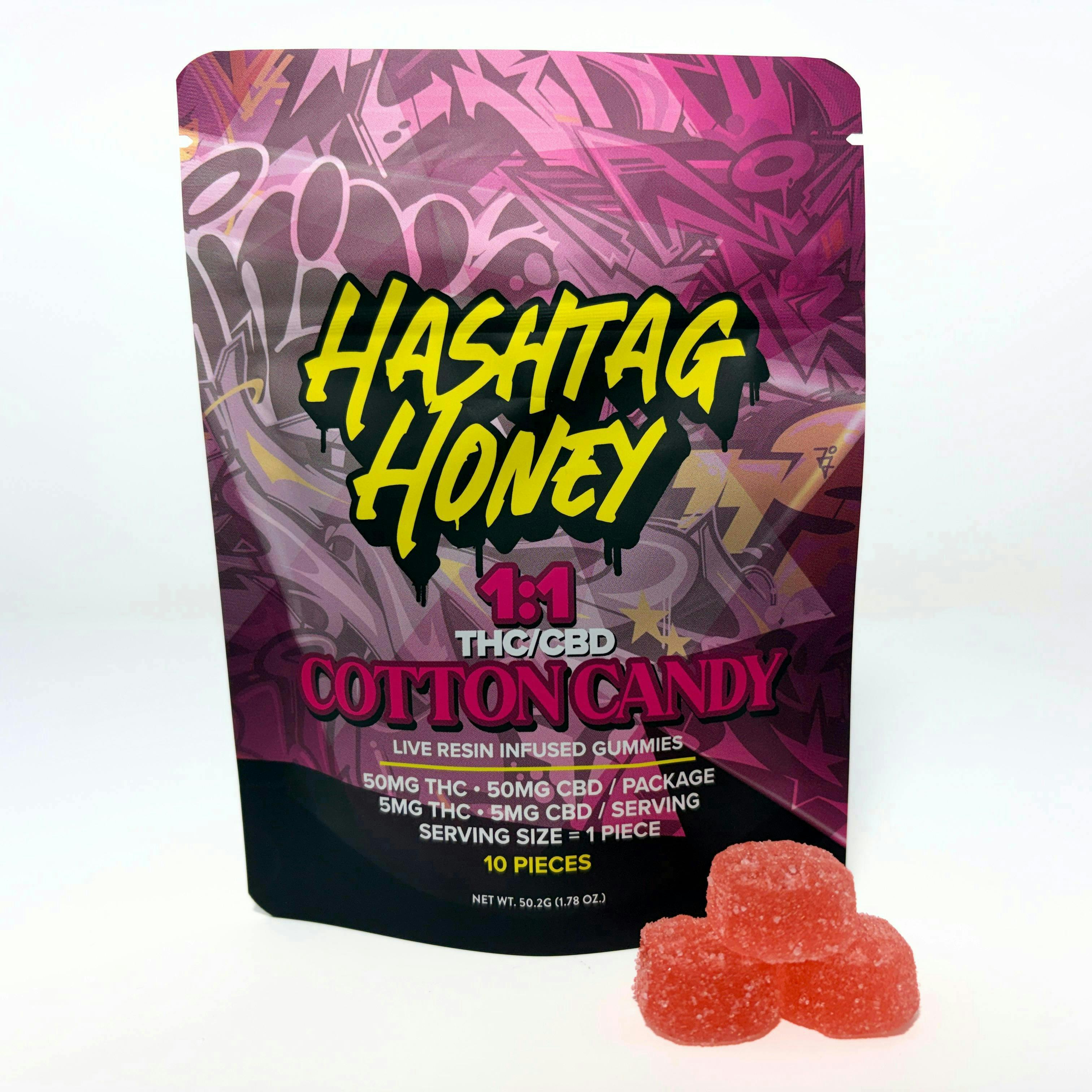 Hashtag Honey | Cotton Candy 1:1 | 50mg | Gummy - 50 mg