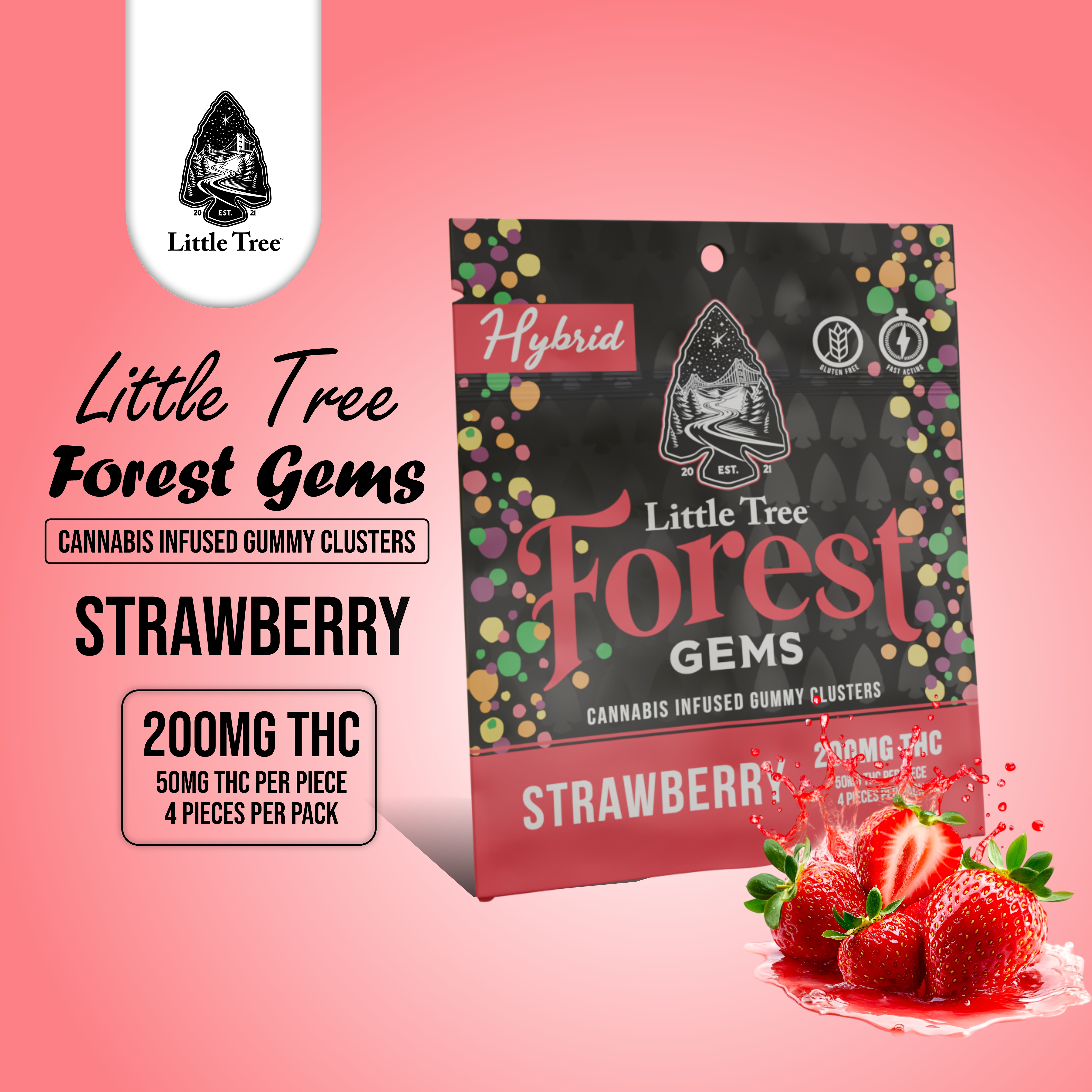 LITTLE TREE - STRAWBERRY FOREST GEMS | 200MG 4X50