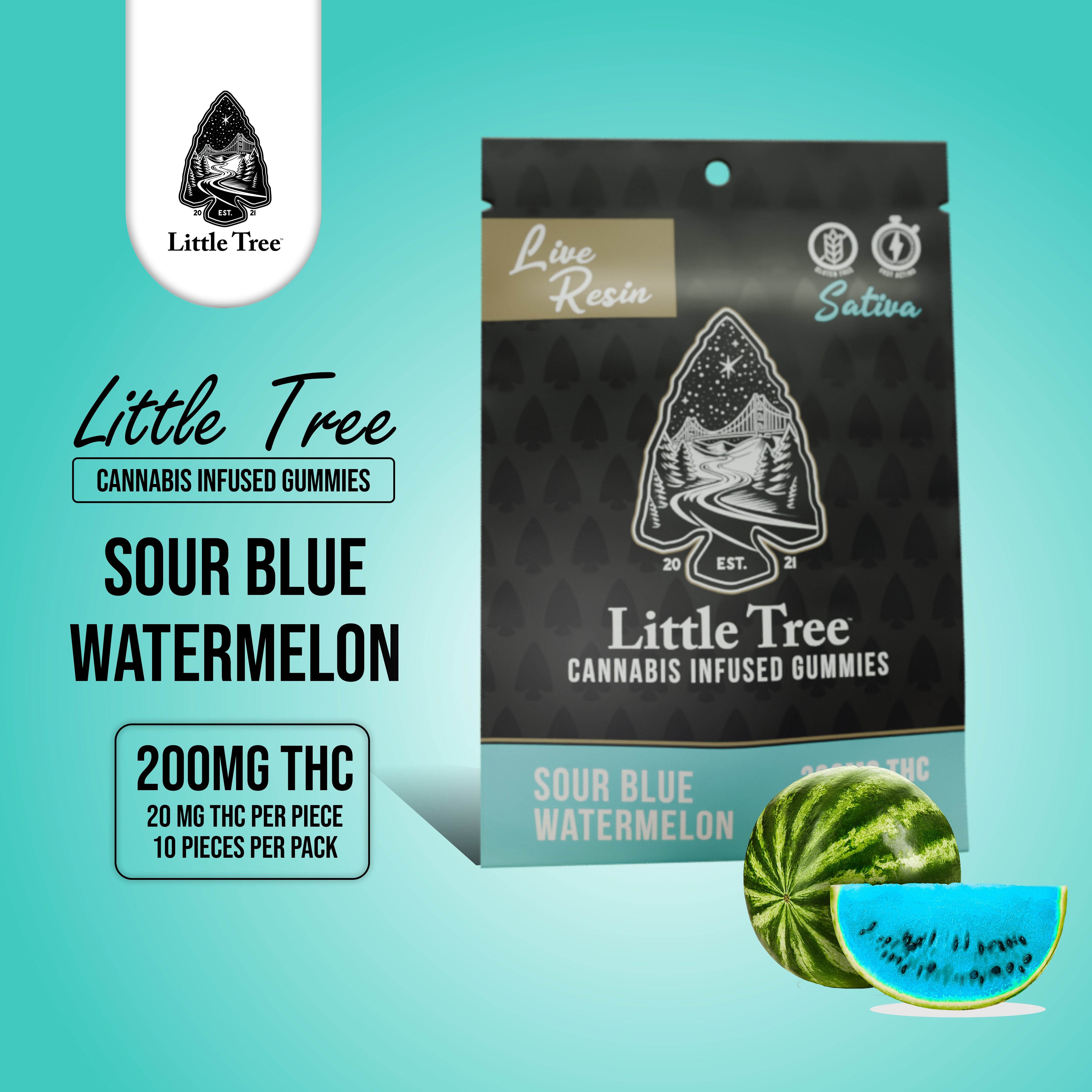 SOUR BLUE WATERMELON LIVE RESIN | 200MG 10X20