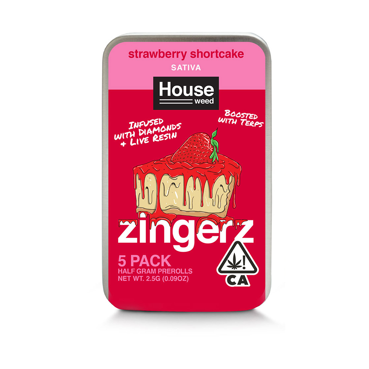 ZINGERZ STRAWBERRY SHORTCAKE 5-PACK INFUSED PRE-ROLLS