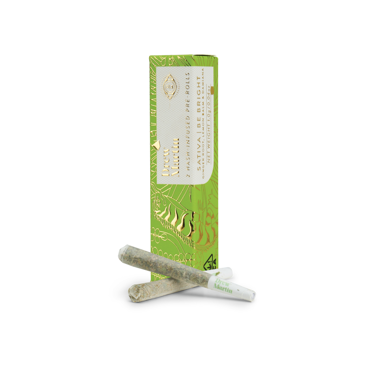 GINGER ROOT, LEMON BALM & DAMIANA HASH INFUSED 2-PACK PRE-ROLLS