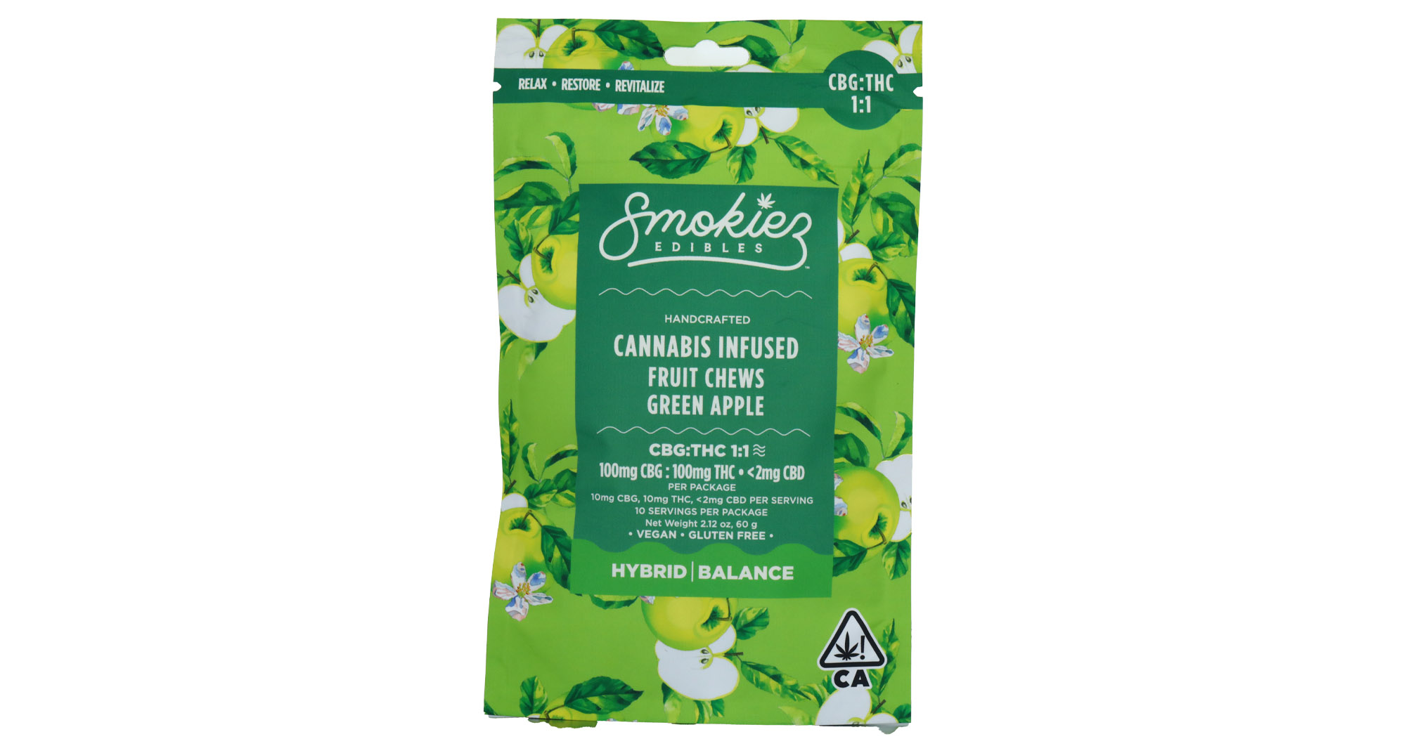Smokiez — GREEN APPLE 1:1 CBG - 100MG (10-PACK)