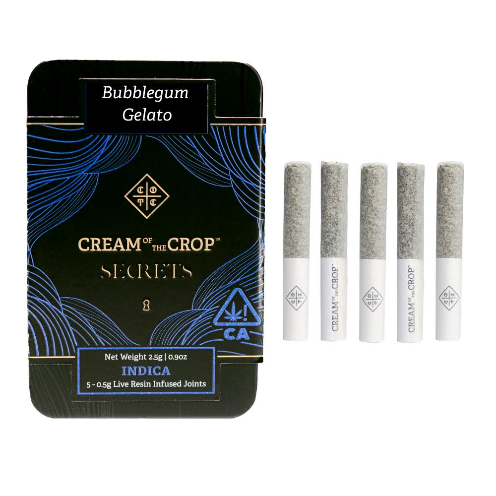 Secrets Bubblegum Gelato 5-Pack Infused Pre-Rolls