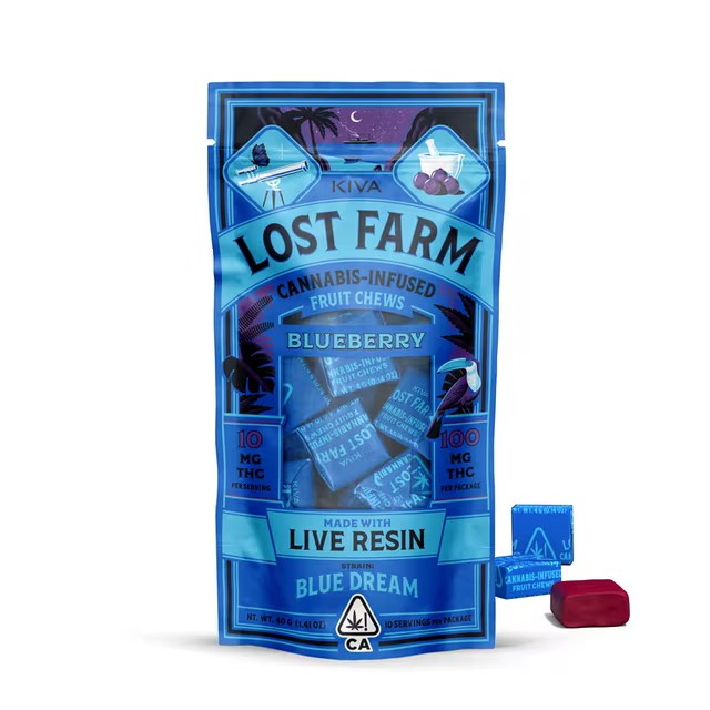 LOST FARM BLUEBERRY (SATIVA DOMINANT) CHEW 100 MG (10-PACK)