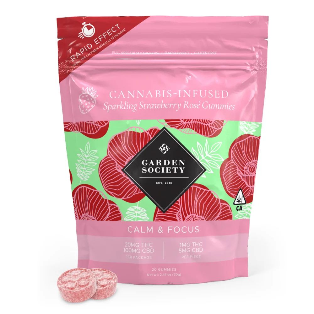 CALM & FOCUS SPARKLING STRAWBERRY ROSE 20-PACK | 5:1 (CBD:THC)