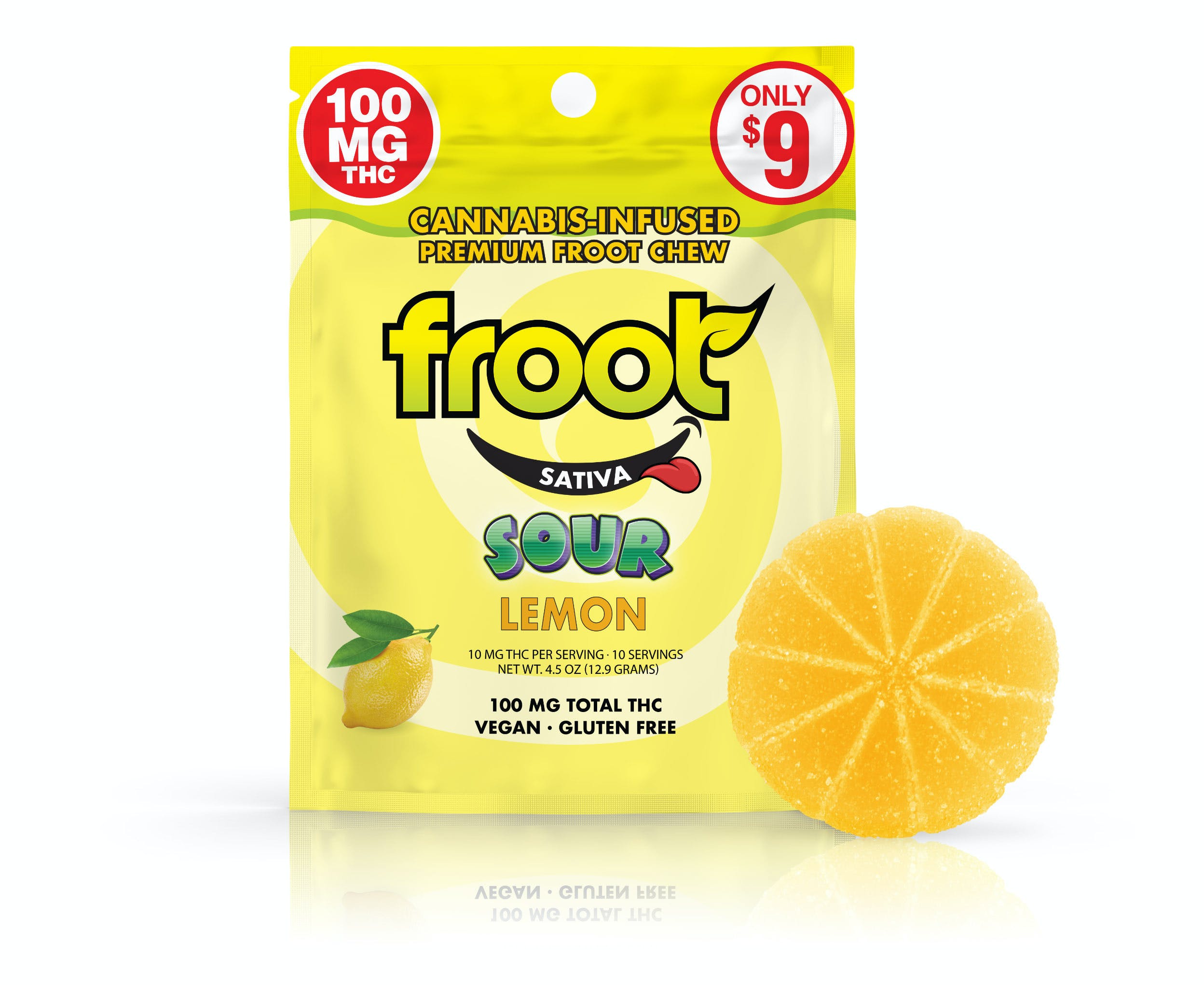 Sour Lemon Single Gummy (10-Pieces) - 100mg