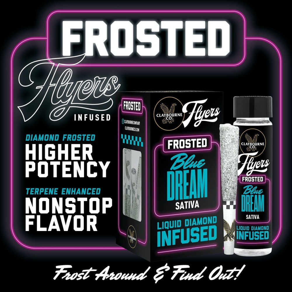 CLAYBOURNE BLUE DREAM - FROSTED FLYERS INFUSED PREROLL PACK 1G (2-PACK)