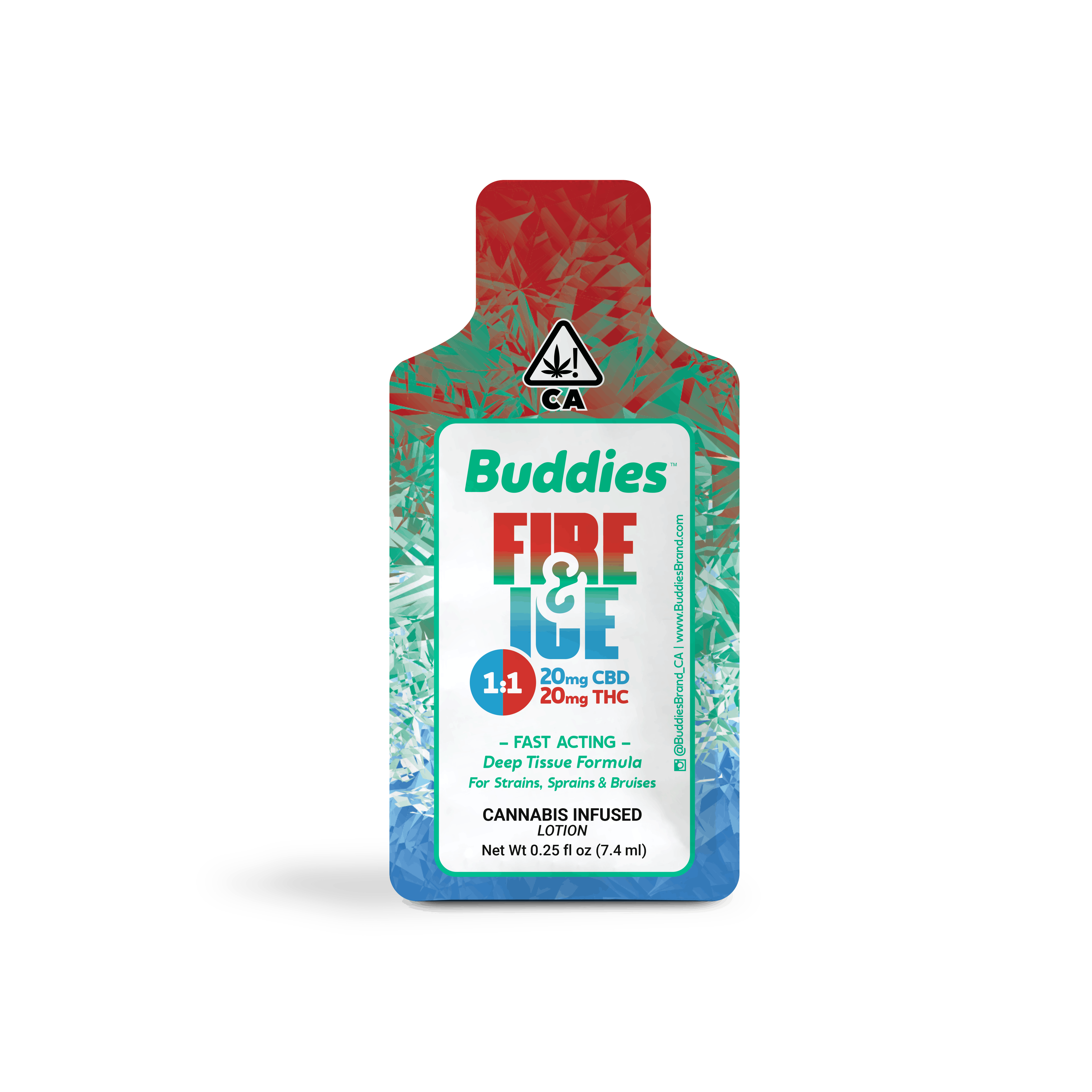 Fire and Ice 1:1 (CBD:THC) Single Use Lotion - 40mg