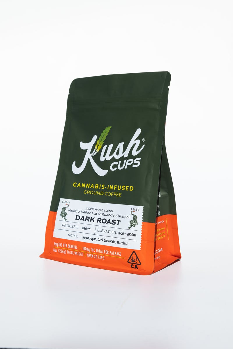 KUSH CUPS DARK ROAST GROUND COFFEE 100 MG
