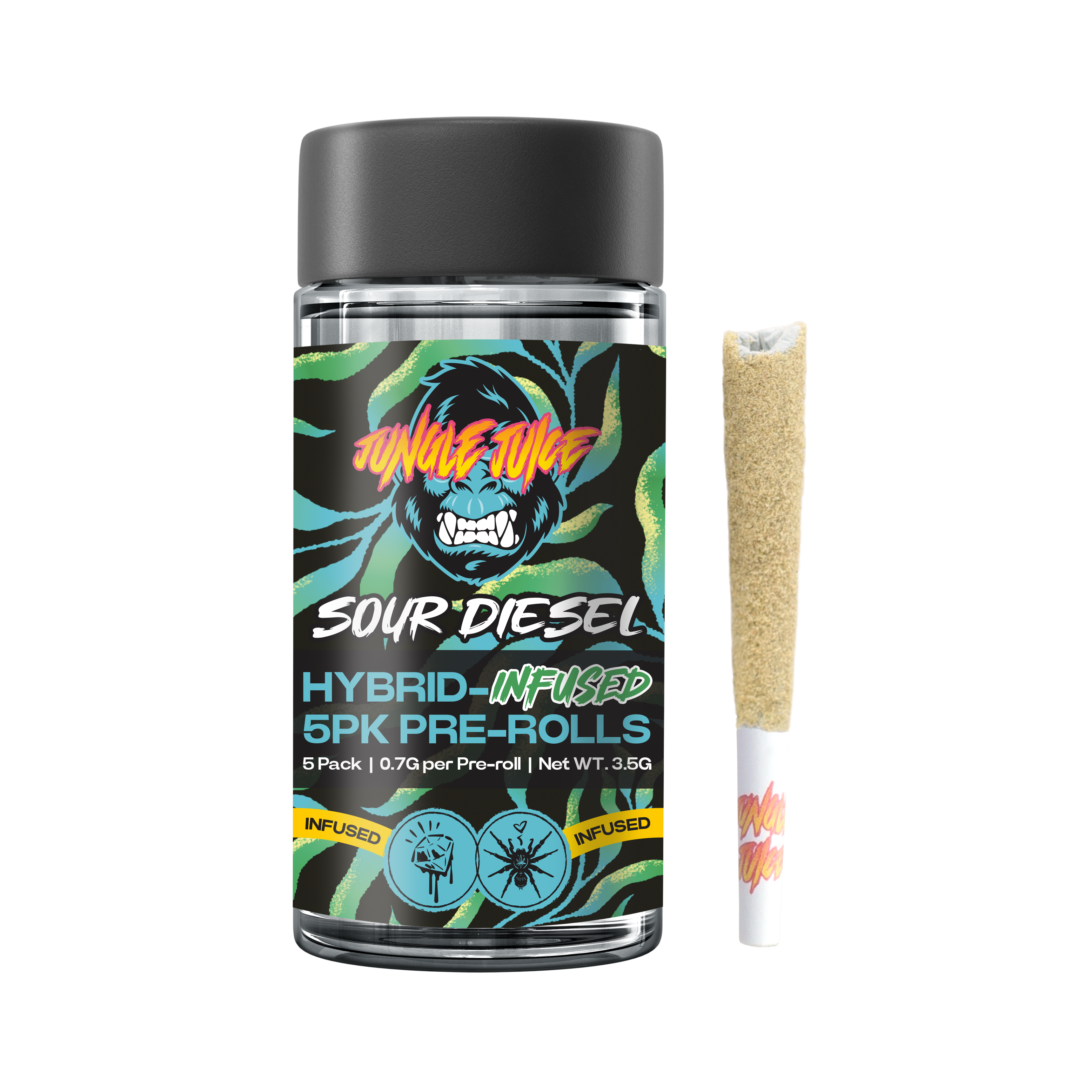 Buy Jungle Juice | Sour Diesel | Infused Pre-Rolls | 5pk | [2.5g]