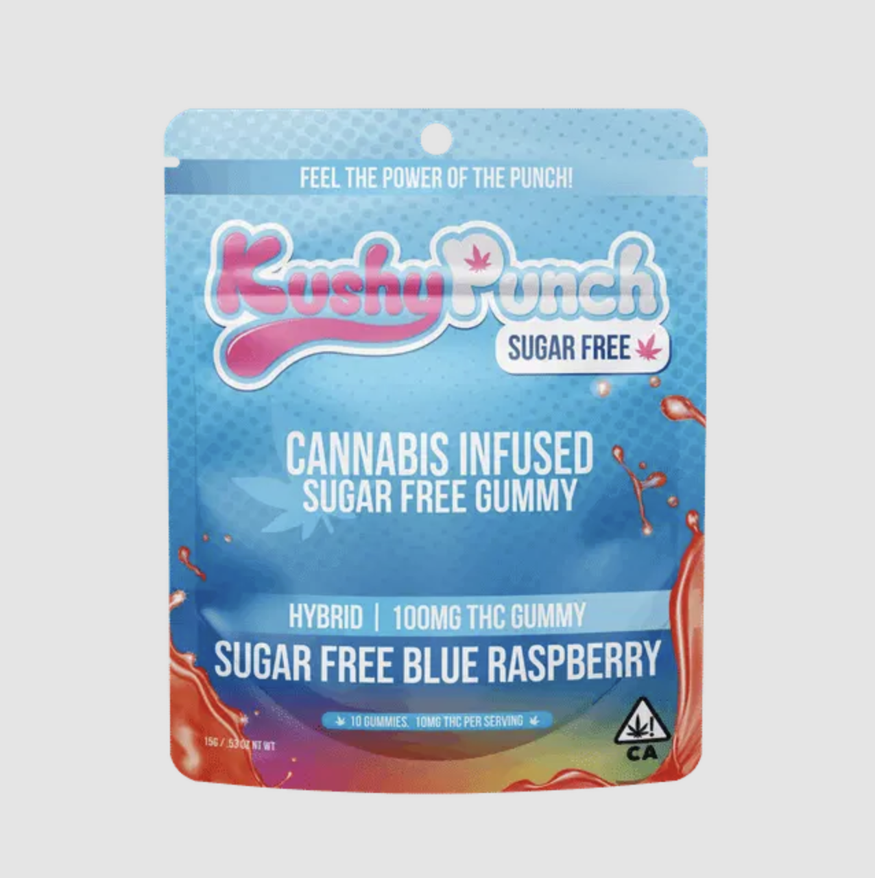 KUSHY PUNCH - ORIGINAL SUGAR FREE GUMMIES - BLUE RASPBERRY 100MG ...