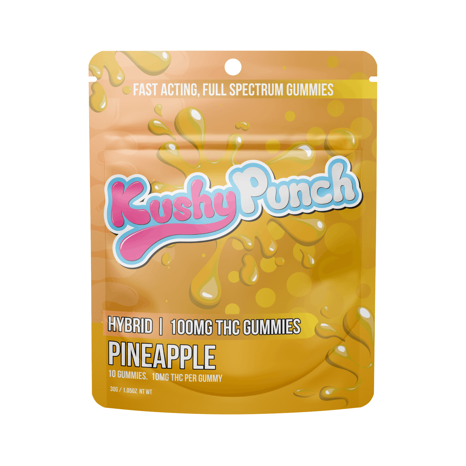 KUSHY PUNCH - INDIVIDUAL GUMMIES - PINEAPPLE 100MG | Order Cannabis ...