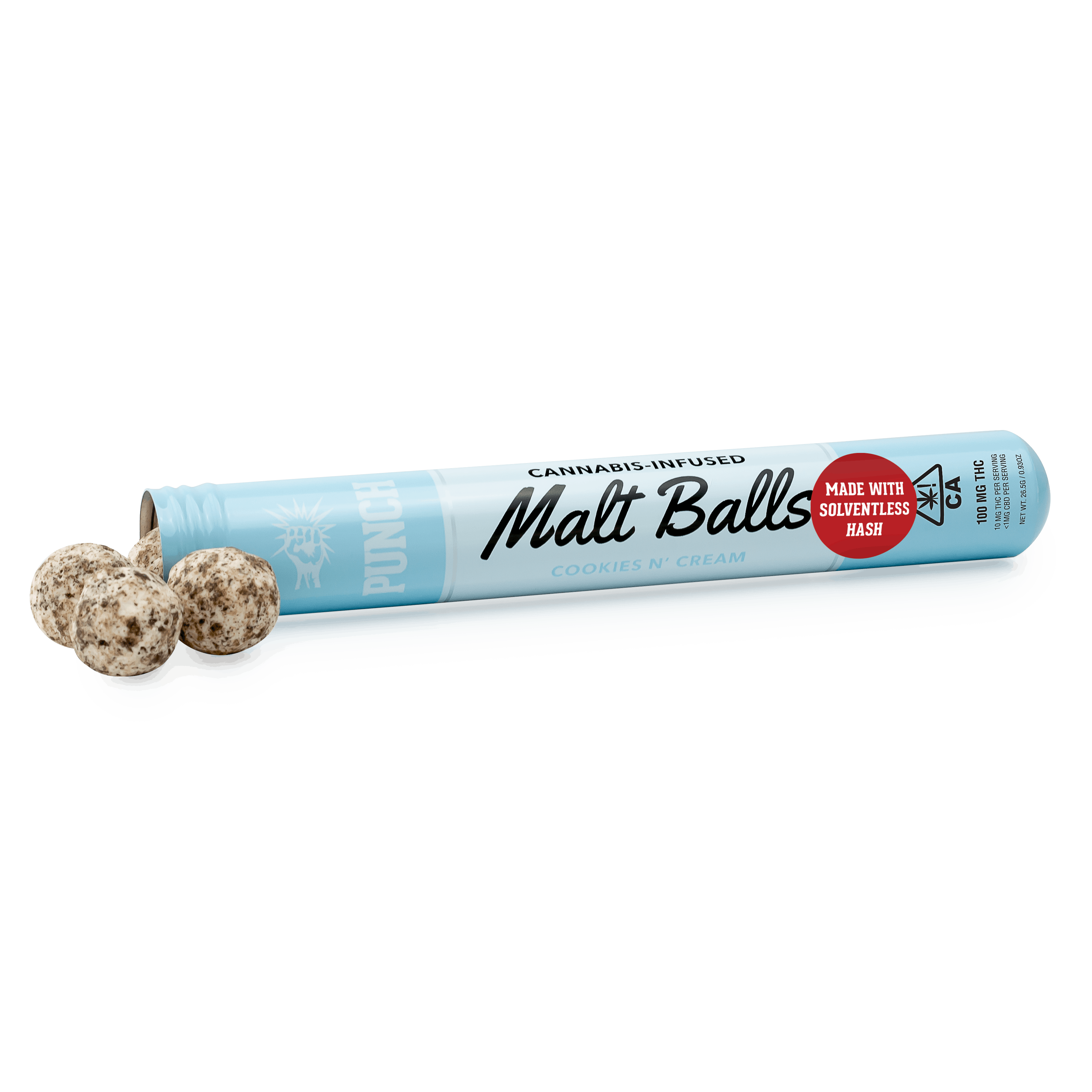 PUNCH MALT BALLS - COOKIES N CREAM SOLVENTLESS 100MG