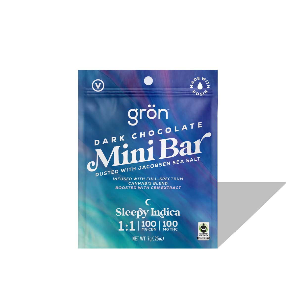 1:1 Sea Salt Dark Chocolate Mini Bar - Sleepy Indica (100mg THC/100mg CBN) - 100 mg