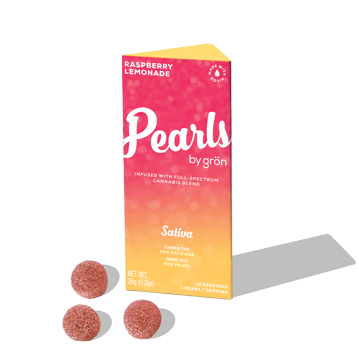 Raspberry Lemonade Pearls - Sativa (10mg THC) - 100 mg - 10 Pack