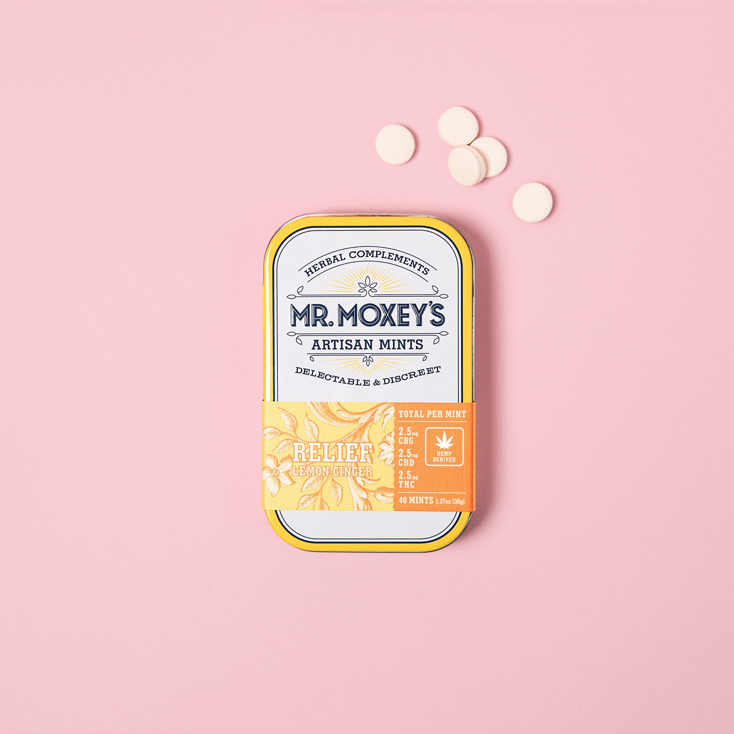 Relief 1:1:1 (THC:CBG:CBD) Lemon Ginger Mints - 100mg -20pk
