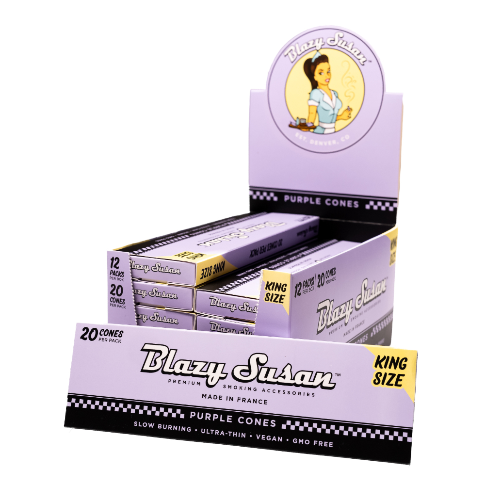 Purple Paper Cones - King Size - 20pk