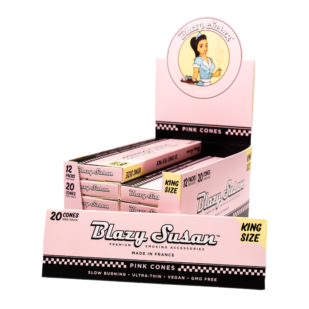 Pink Paper Cones - King Size - 20pk