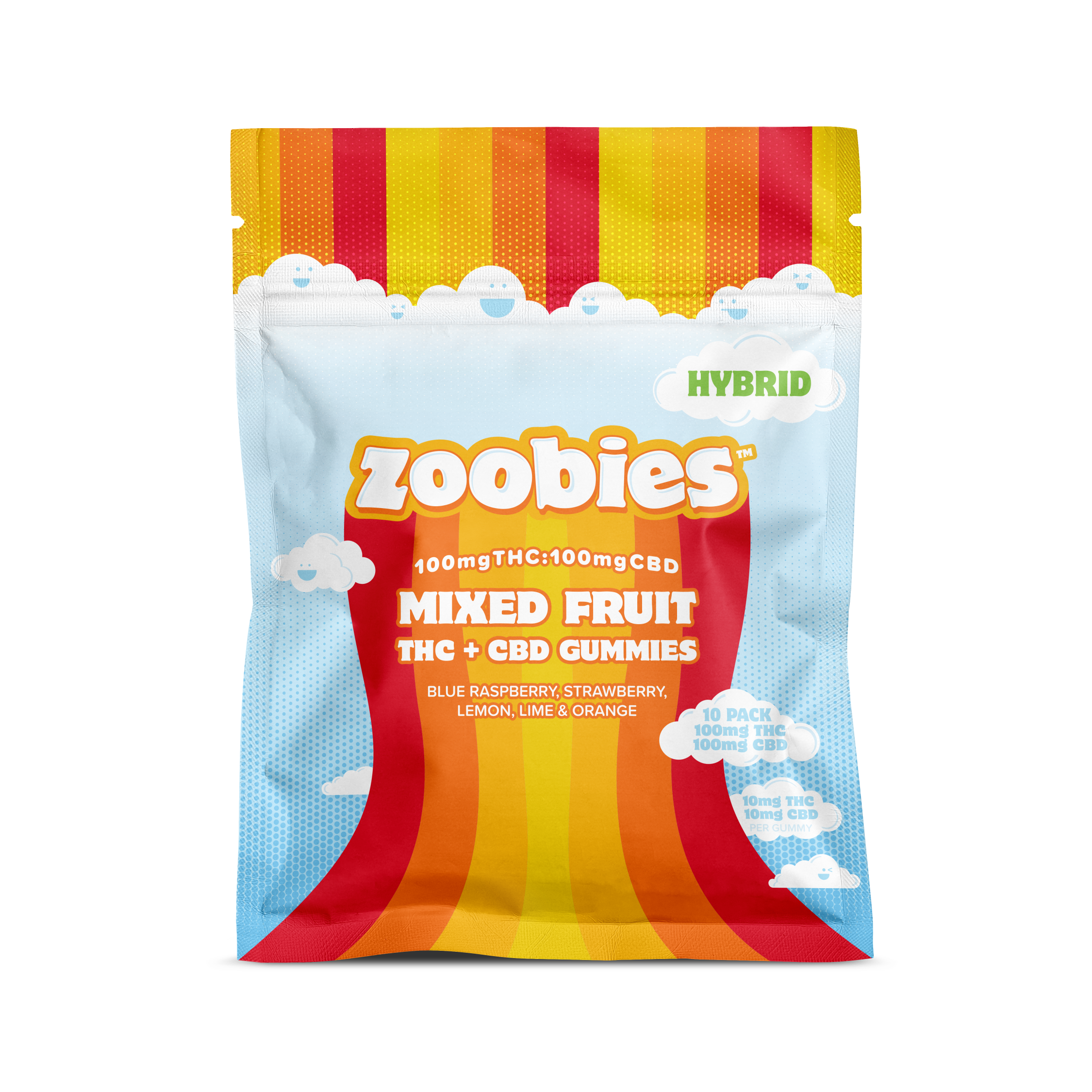 Mixed Fruit 1:1 (THC:CBD) - 100mg - 10pk