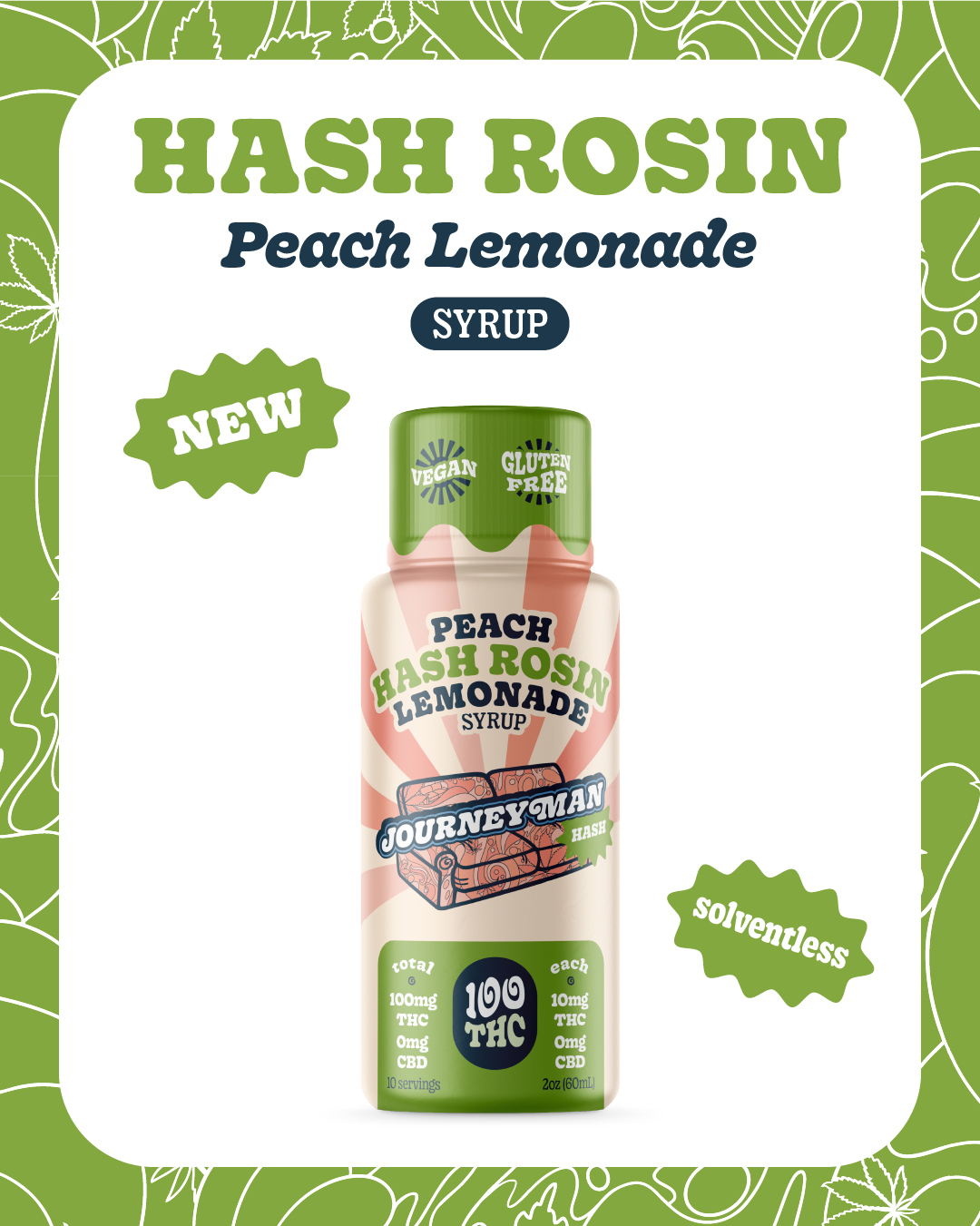 Peach Lemonade Hash Rosin Syrup - 100mg