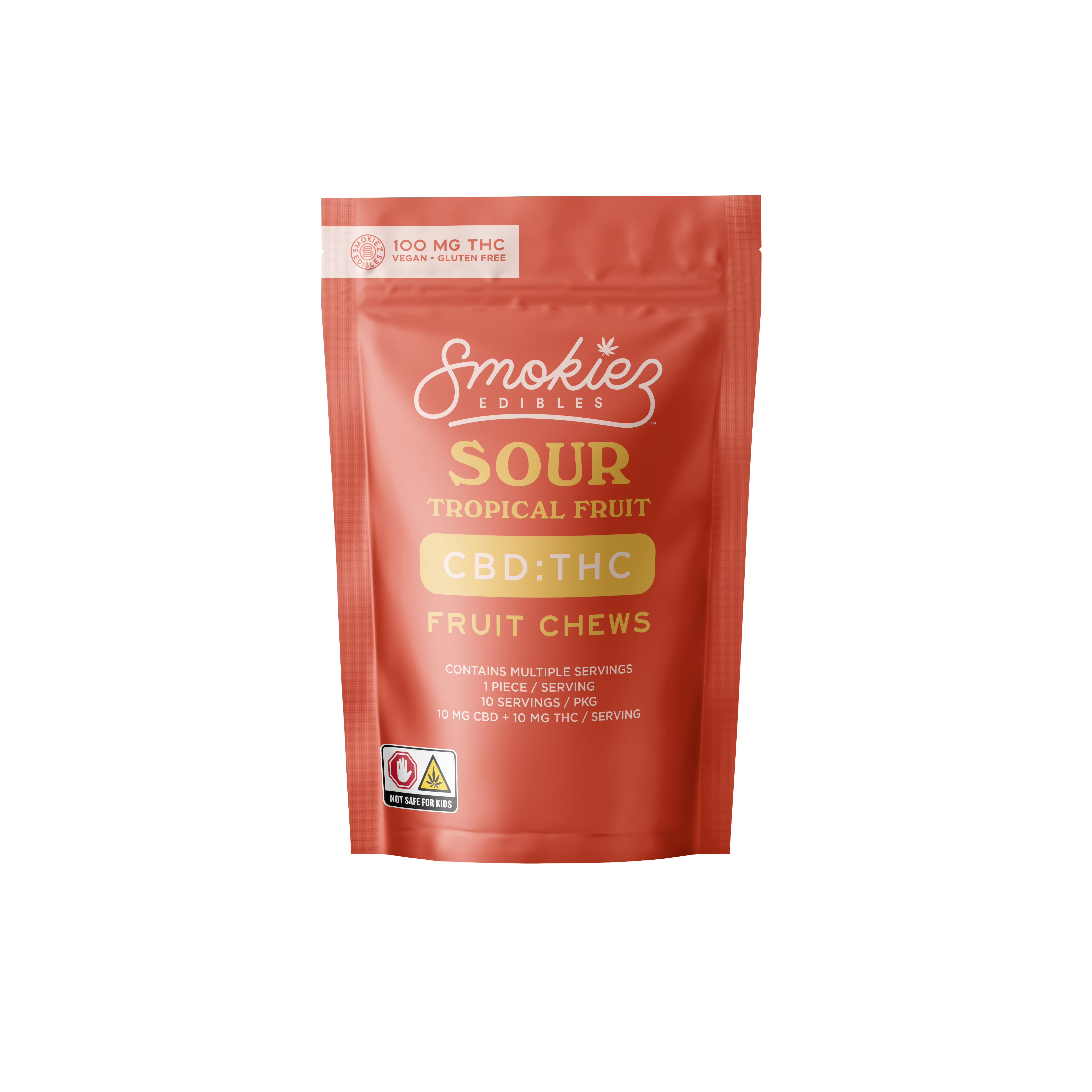 Sour Tropical Fruit 1:1 (THC:CBD) - 100mg - 10pk