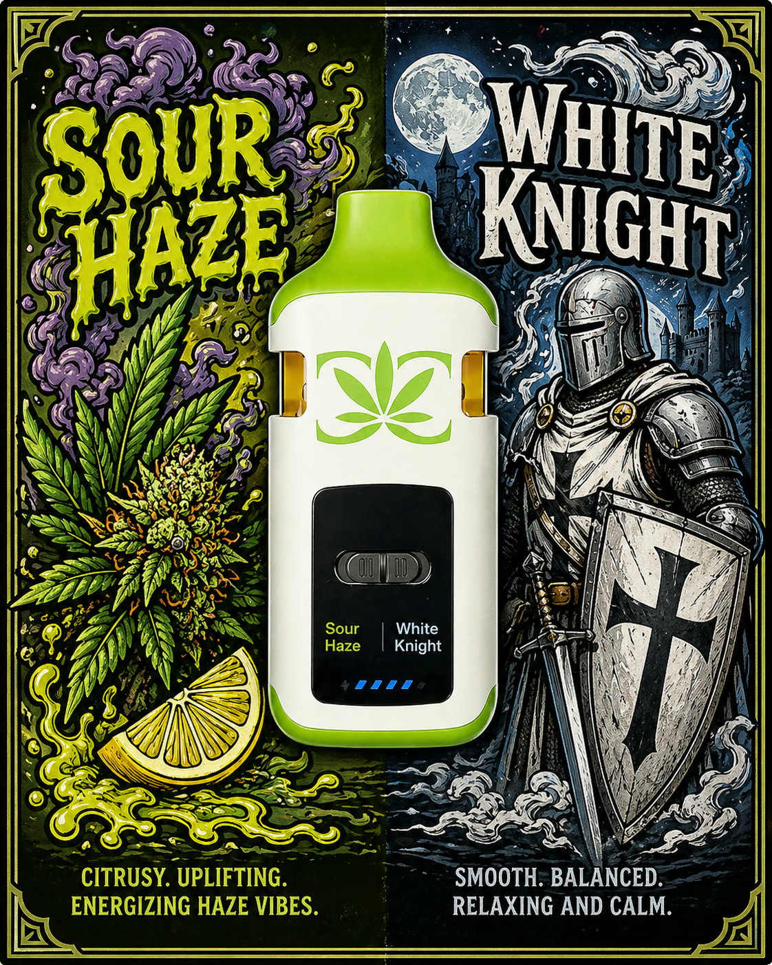 Sour Haze & White Knight 3-n-1 - Liquid Diamonds - 2g - Disposable