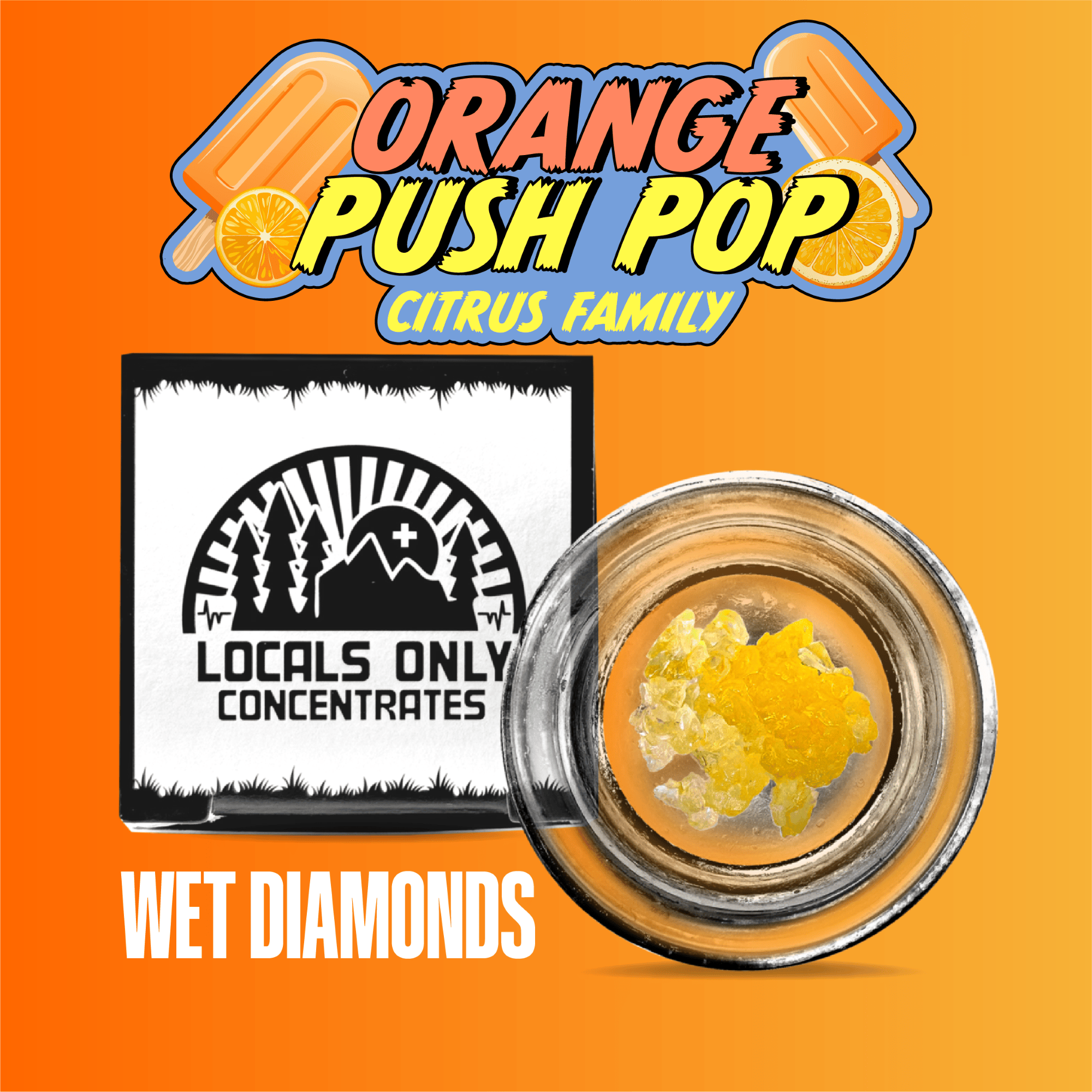 Orange Push Pop - Wet Diamonds - 1g
