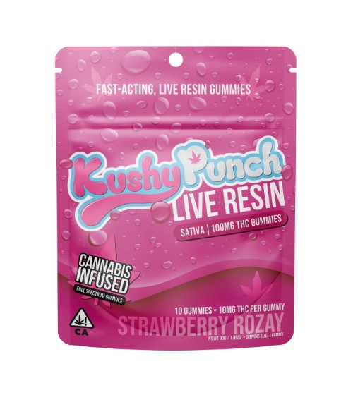 Kushy Punch — STRAWBERRY ROZAY - 100MG LIVE RESIN GUMMY