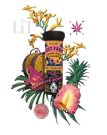 Lost Farm: PINK PINEAPPLE SOUR DREAM ROSIN - 100MG GUMMIES