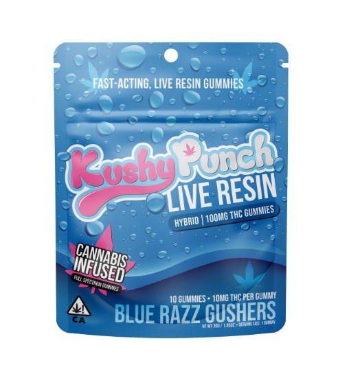 Kushy Punch — BLUE RAZZ GUSHERS - 100MG LIVE RESIN GUMMY