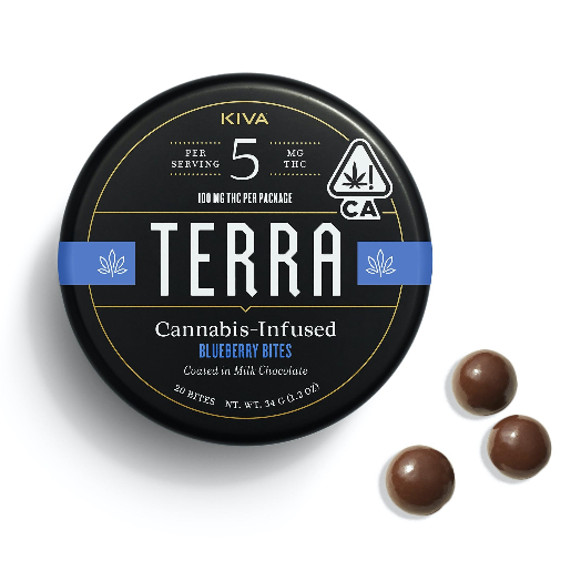 KIVA BITES: TERRA BITES MILK CHOCOLATE BLUEBERRIES -