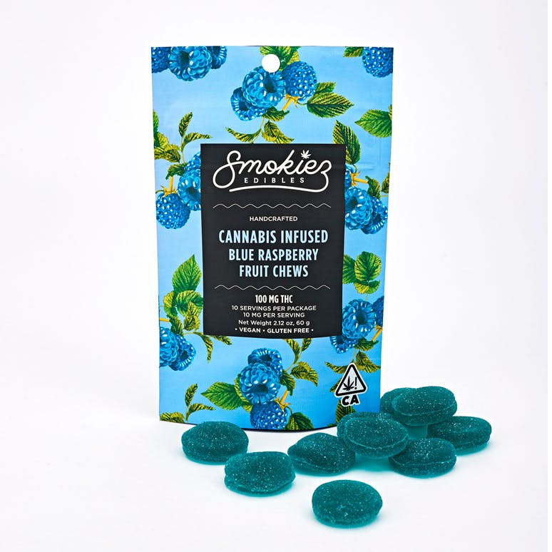BLUE RASPBERRY CHEWS (10PK) (100MG) (I)
