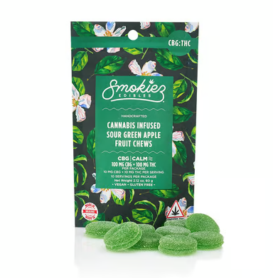 SOUR GREEN APPLE CHEWS (THC:CBG) (200MG) (H)