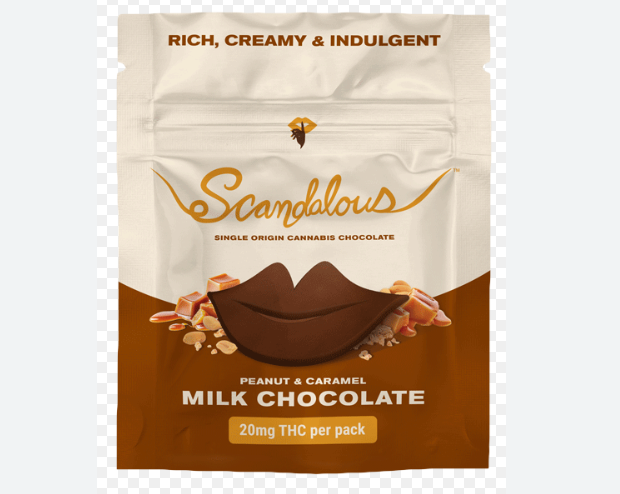 SCANDALOUS - MILK CHOCOLATE WITH PEANUTS AND CARAMEL BAR (2PC) (20MG) (H) - 20 MG