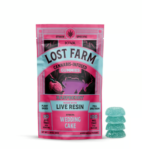 LOST FARM - RASPBERRY LIVE RESIN GUMMIES (100MG) (H)