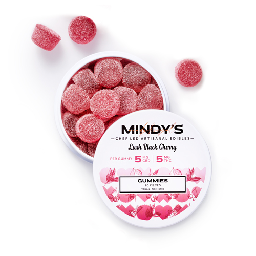 MINDY'S LUSH BLACK CHERRY GUMMIES (1:1) (CBD:THC) (200MG) (H)