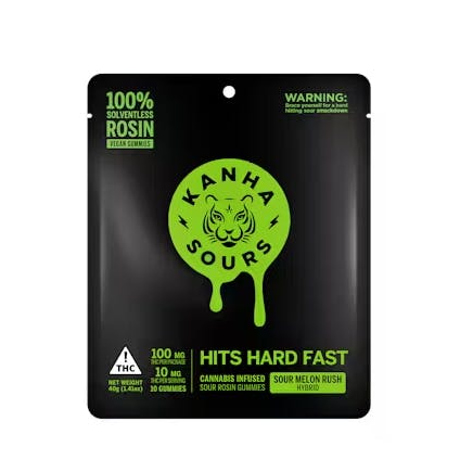 SOUR MELON RUSH LIVE ROSIN GUMMIES (10PK) (100MG) (H)