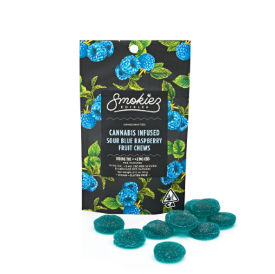 SOUR BLUE RASPBERRY CHEWS (100MG) (I)