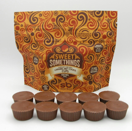 SWEET SOMETHINGS - CARAMEL MET COOKIE CUPS (10PK) (100MG) (H)