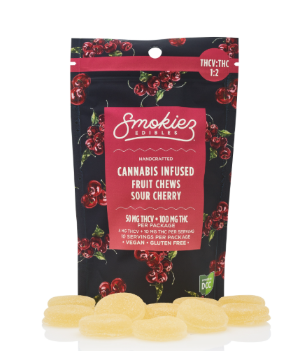 SOUR CHERRY CHEWS (THC:THCV) (2:1) (150MG) (S) - 150 MG