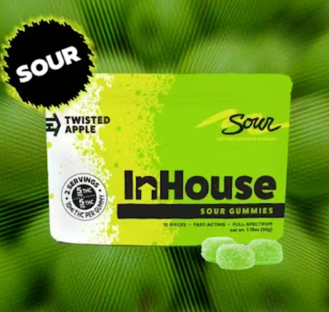 SOUR APPLE GUMMIES (1OPK) (100MG) (H) - 100 MG