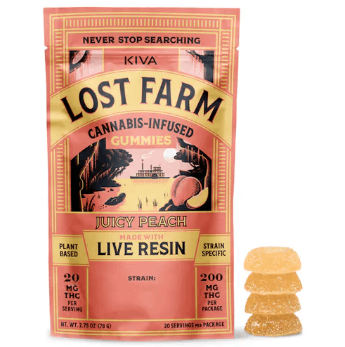 LOST FARM - JUICY PEACH PINEAPPLE EXPRESS LIVE RESIN GUMMIES (10PK) (100MG) (S) - 100 MG